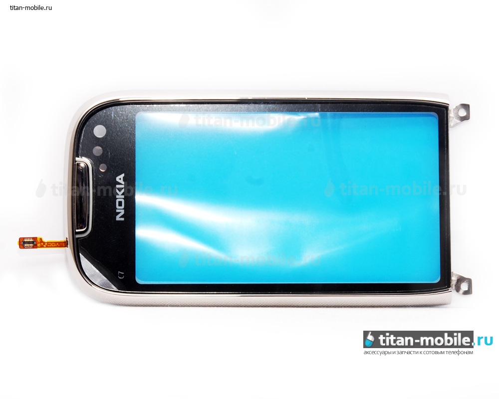 Тач скрин (touch screen) Nokia C7 в рамке (серебро) ORIGINAL 100% в  Титан-мобайл