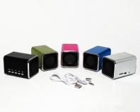 Колонки для сотовых телефонов (JH-MD05) pink USB+microSD+FM+line in