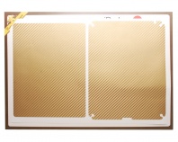 Карбоновая наклейка для iPad 2 (золотой)