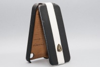 Genuine Leather Case with STRIP for iPhone 4/4S black (rock)