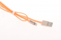 USB дата-кабель Remax для iPhone 5C/5G/5S (плоский оранжевый)