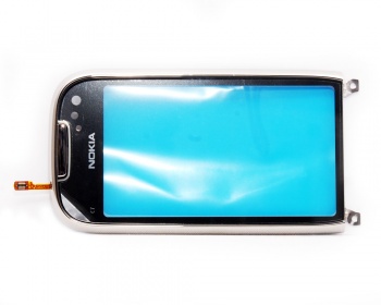 Тач скрин (touch screen) Nokia C7 в рамке (серебро) ORIGINAL 100%