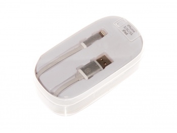 USB дата-кабель для IPhone 5G/5S/5C Baseus (caapall-de02) с индикатором серебро