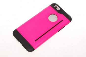 Силиконовый чехол Rock для iPone 6i Legend Shell с металлической вставкой розовый